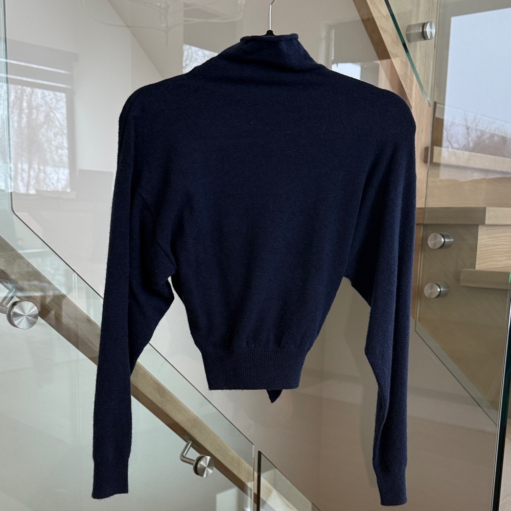 Wilfred Navy Cowl Neck Sweater